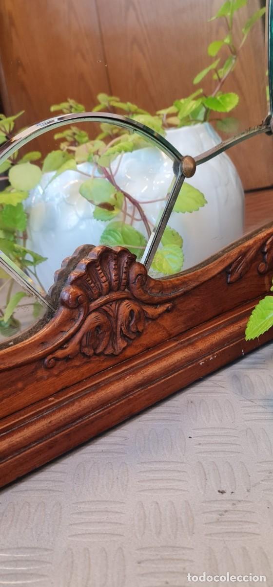Antig&uuml;edades: Espejo biselado de madera de casta&ntilde;o - Foto 4
