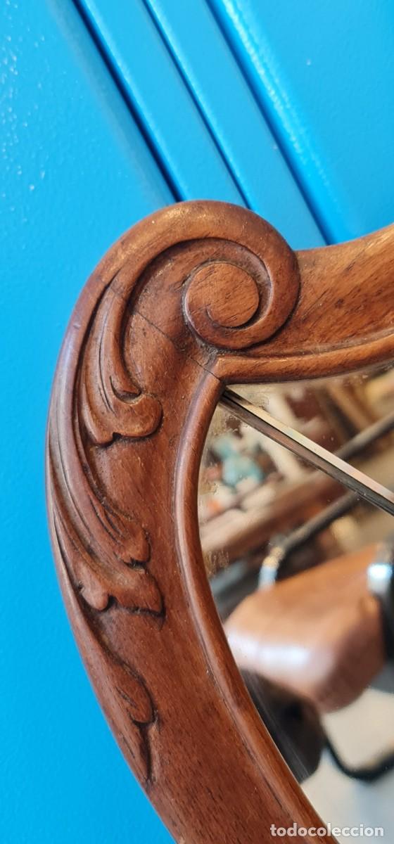 Antig&uuml;edades: Espejo biselado de madera de casta&ntilde;o - Foto 6