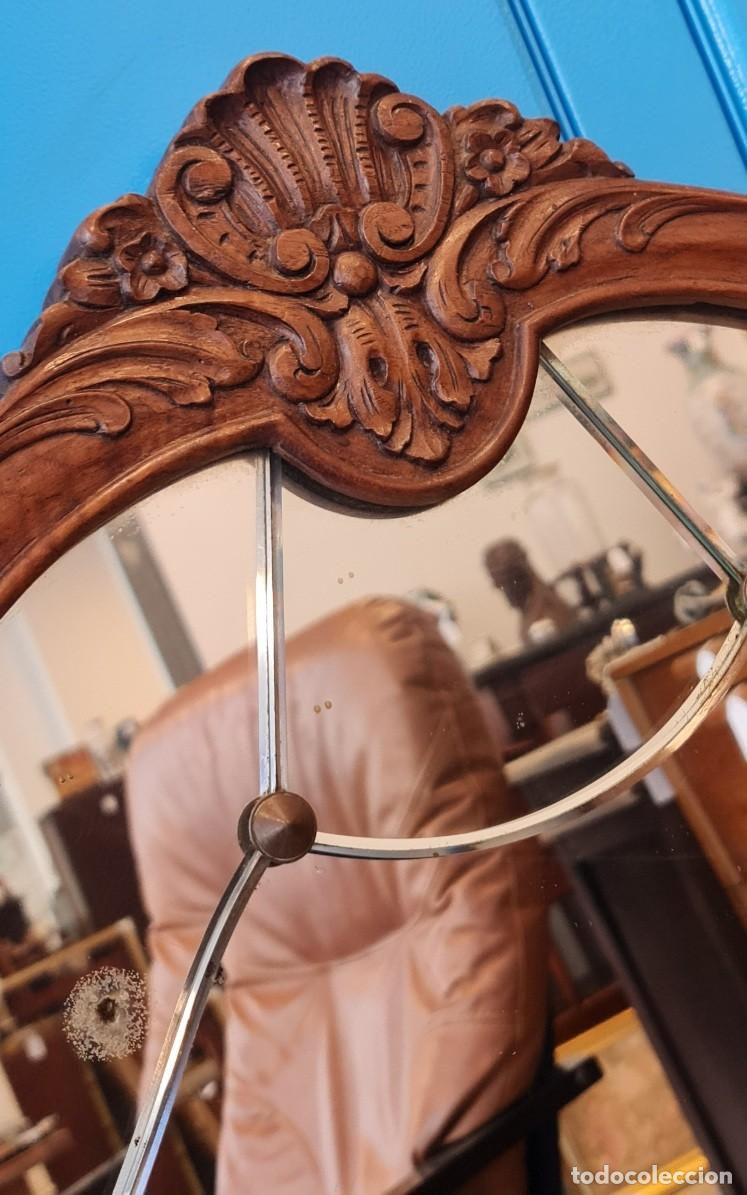 Antig&uuml;edades: Espejo biselado de madera de casta&ntilde;o - Foto 7