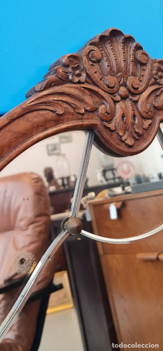 Antig&uuml;edades: Espejo biselado de madera de casta&ntilde;o - Foto 9