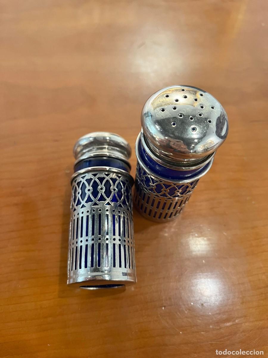 Antig&uuml;edades: Sazonadores de cristal azul - Foto 2