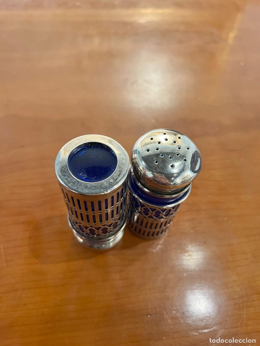 Antig&uuml;edades: Sazonadores de cristal azul - Foto 3