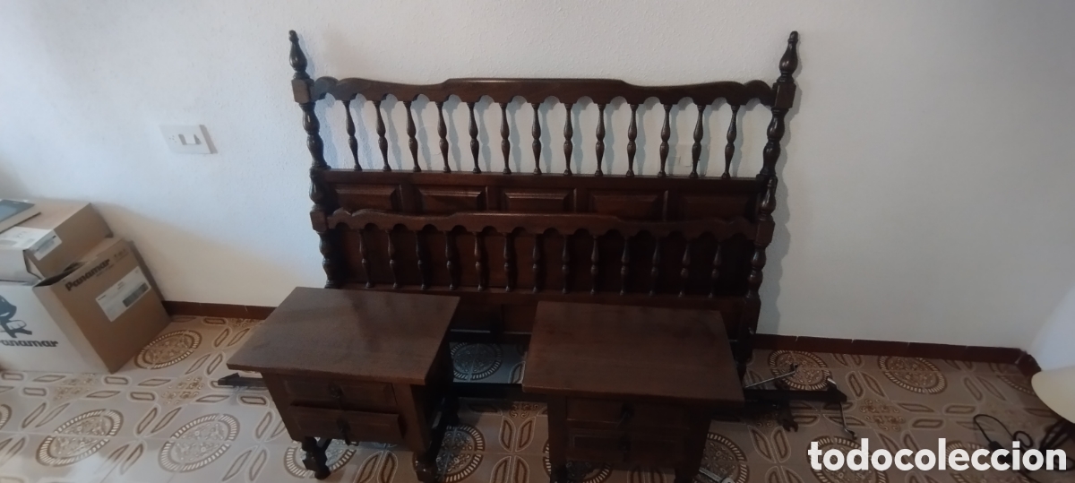 Antig&uuml;edades: Cabezal y piecera cama rustico - Foto 1