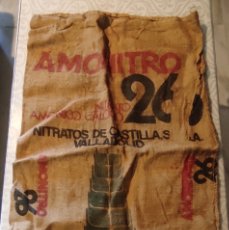 Antigüedades: SACO DE ARPILLERA DE AMONITRO - 100 KGS - NITRATOS DE CASTILLA - VALLADOLID