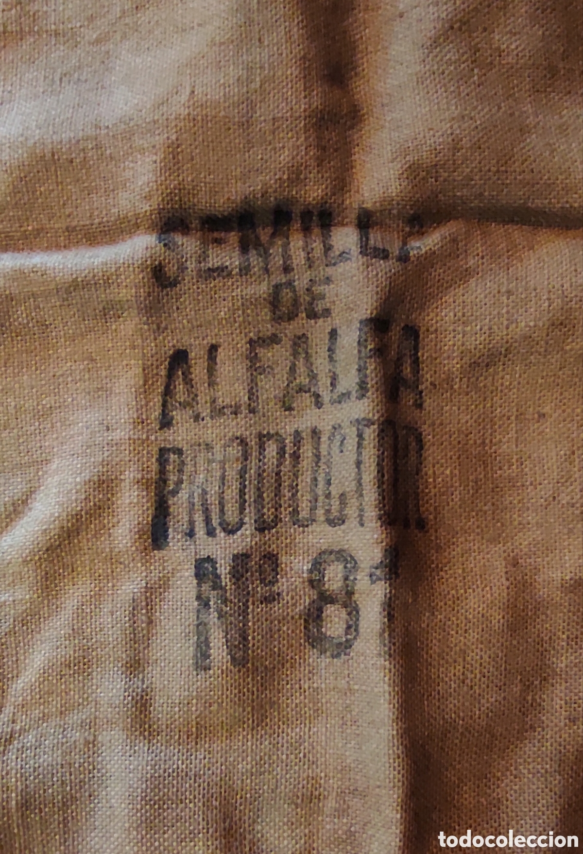 Antig&uuml;edades: SACO DE ARPILLERA DE SEMILLA DE ALFALFA - Foto 4