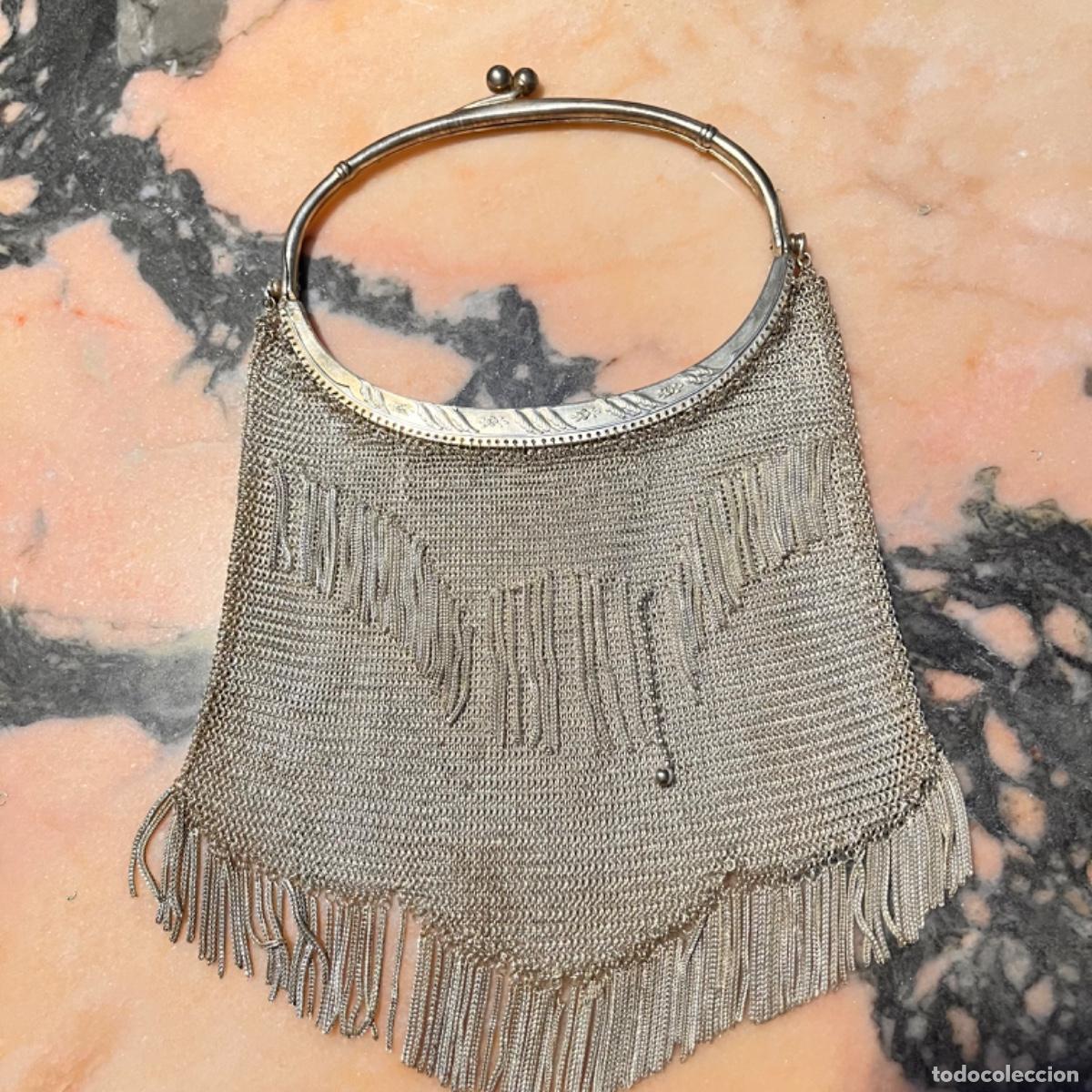 Antig&uuml;edades: Bolso de plata alpaca con asa - Foto 1