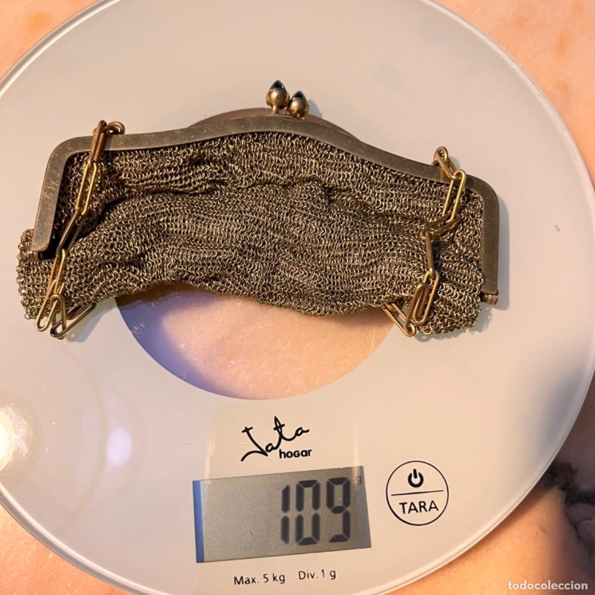 Antig&uuml;edades: Bolso de malla plata alpaca dorada - Foto 2