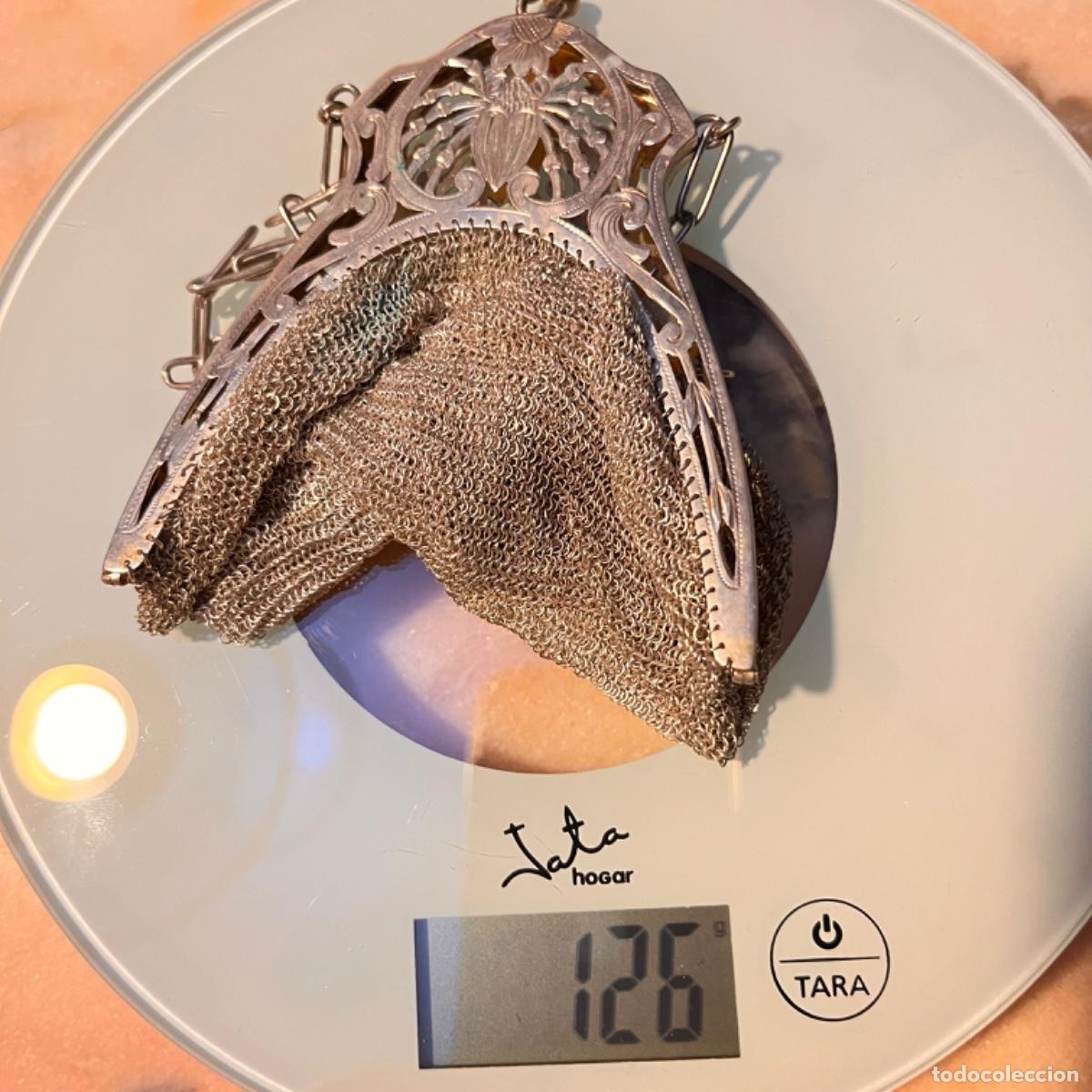 Antig&uuml;edades: Bolso de malla alpaca alargado - Foto 2