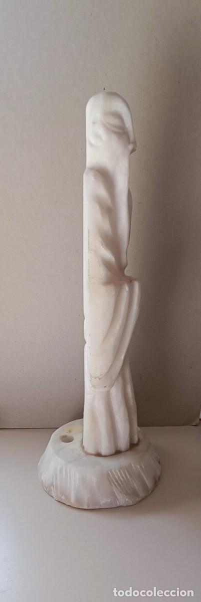 Antig&uuml;edades: FIGURA DE ALABASTRO PIE DE LAMPARA - Foto 1