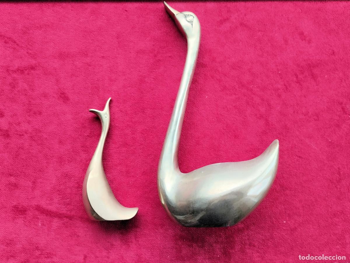 Antig&uuml;edades: DOS CISNES DE BRONCE. MADRE E HIJO - Foto 2