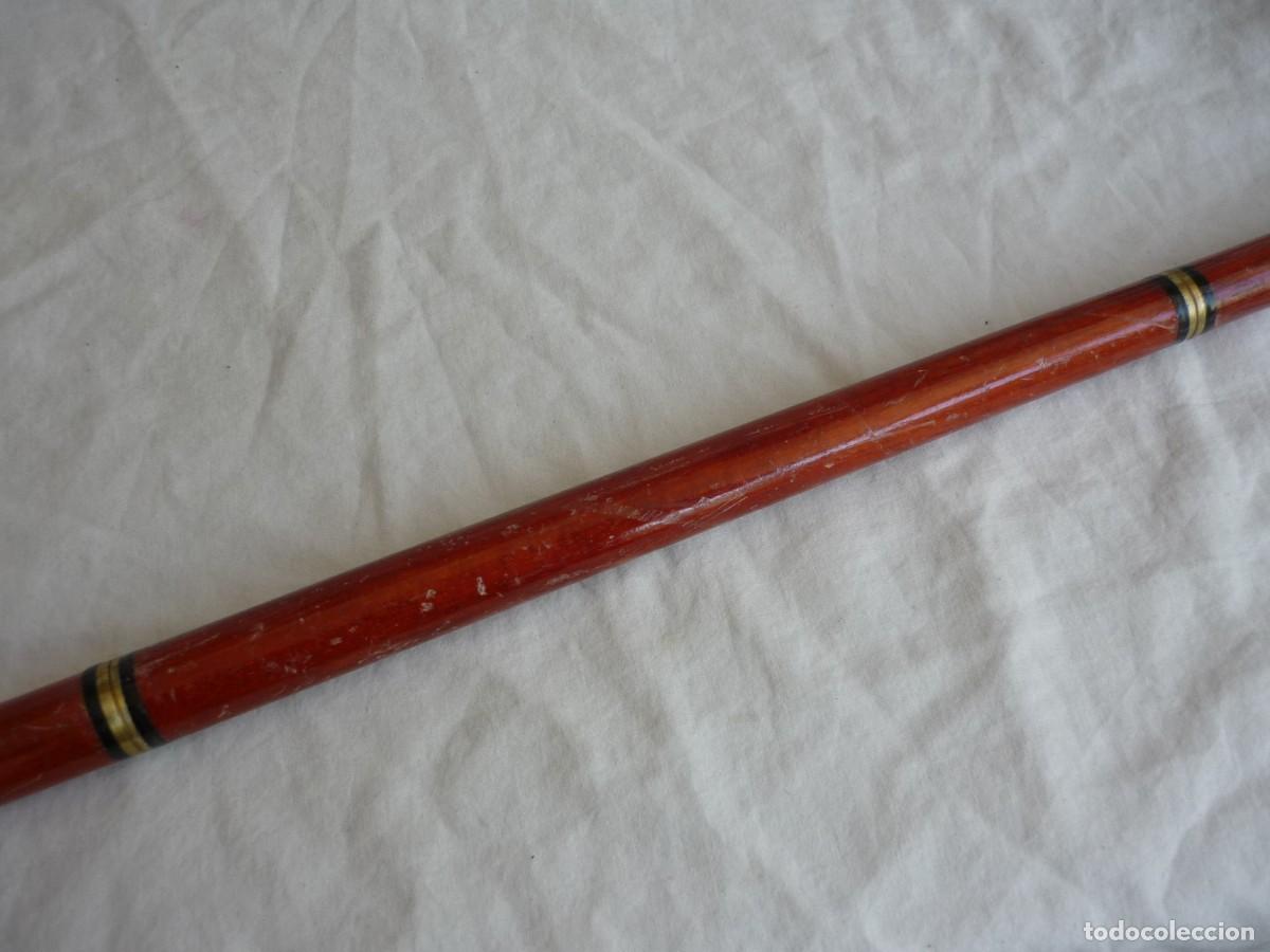 Antig&uuml;edades: Bast&oacute;n desmontable de madera con mango de bronce en forma de pato - Foto 10