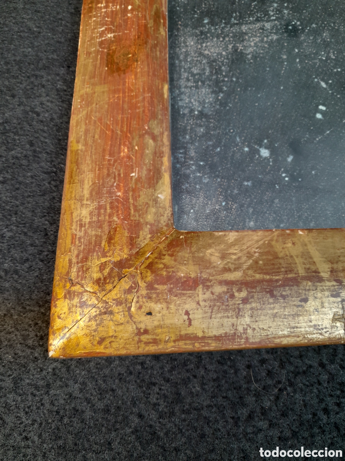 Antig&uuml;edades: ESPEJO RECTANGULAR ENMARCADO POLICROMIA DORADA. SIGLO XX - Foto 2
