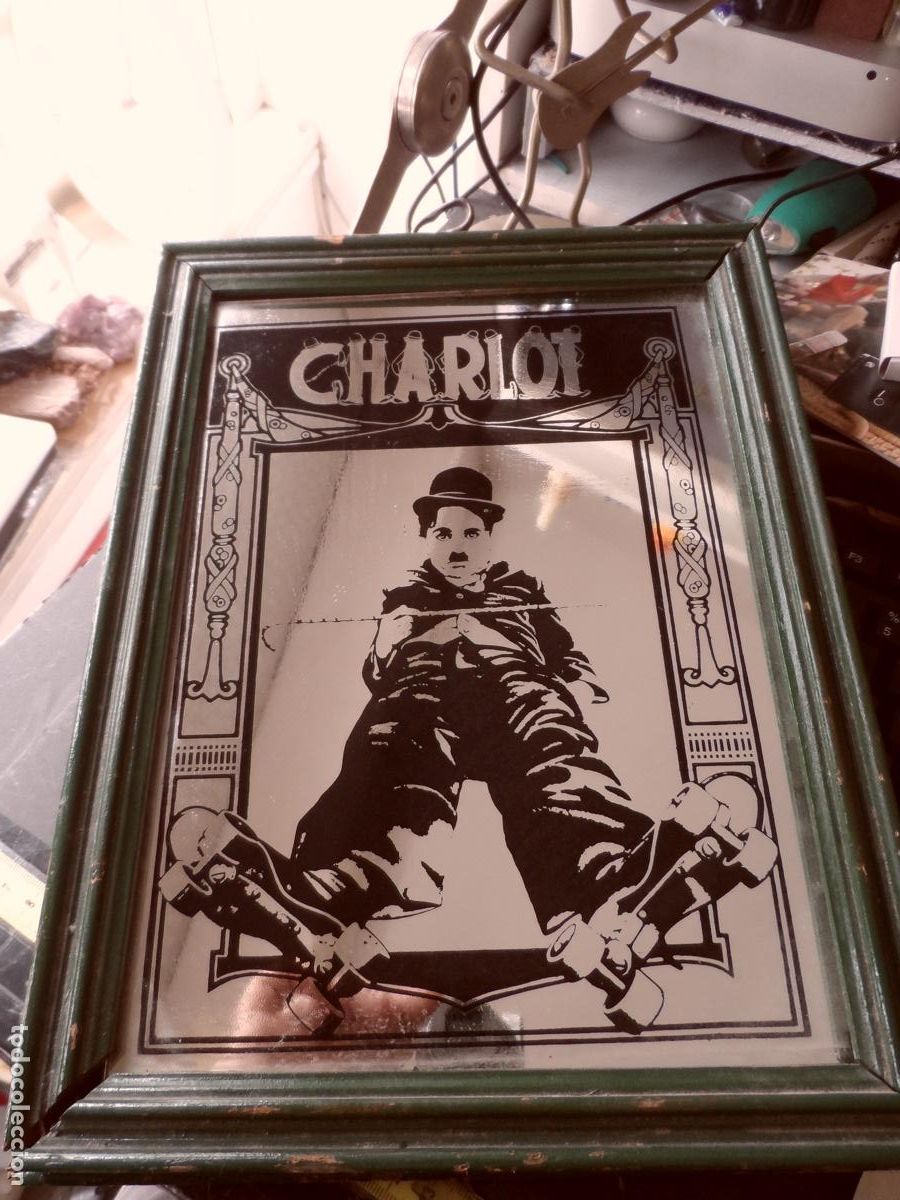 Antig&uuml;edades: CUADRO ESPEJO CRISTAL CHARLOT - Foto 1