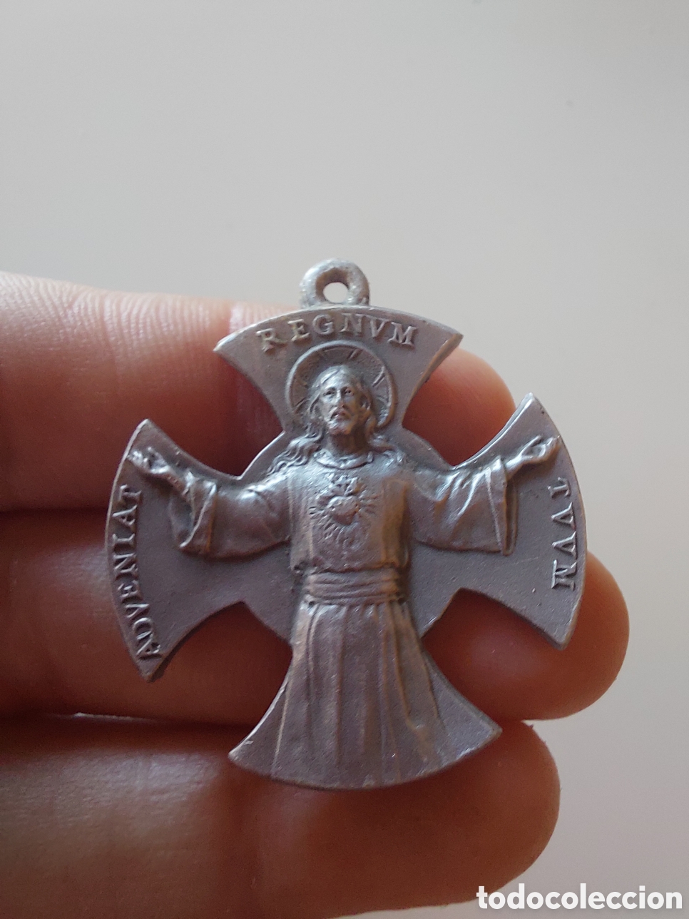 Antig&uuml;edades: Medalla cruz adveniat regnum tuum - Foto 2