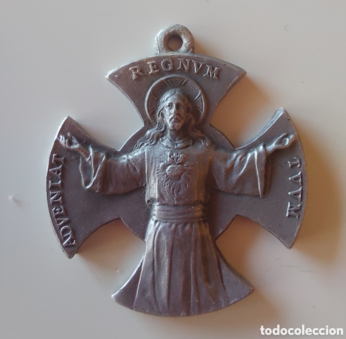 Antig&uuml;edades: Medalla cruz adveniat regnum tuum - Foto 4