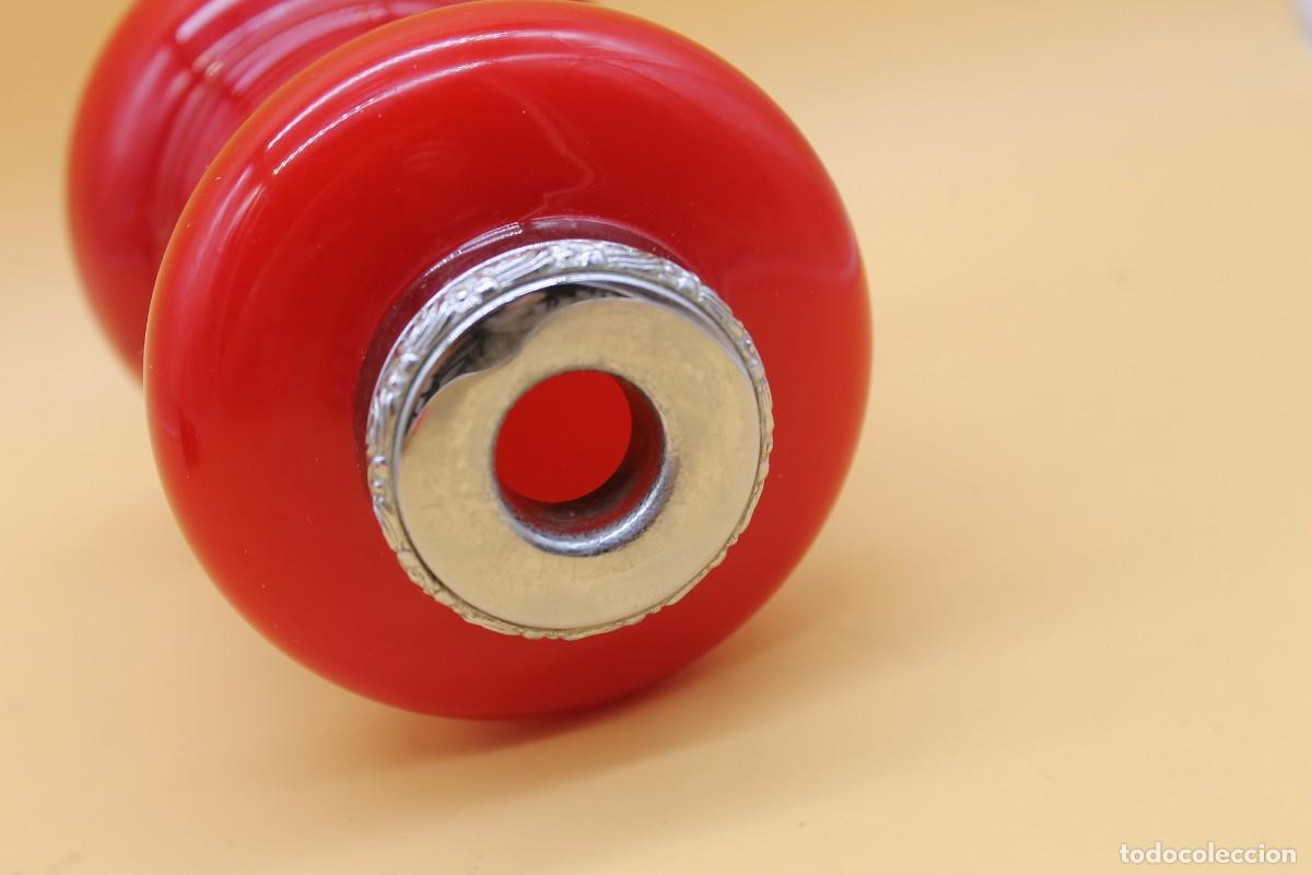 Antig&uuml;edades: BOTELLA O PERFUMERO ROJO CRISTAL OPALINA - Foto 7