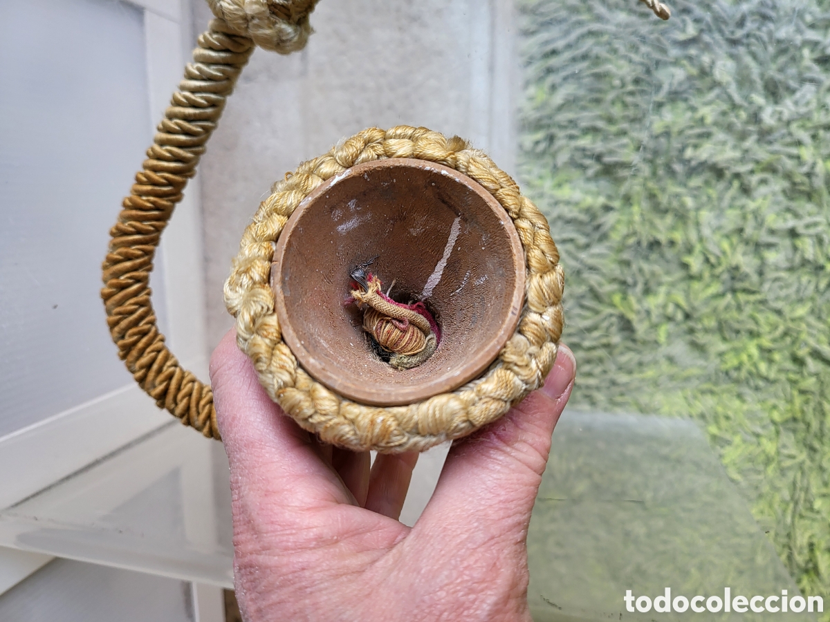 Antig&uuml;edades: Colgador lampara extensor, cordon seda, antiguo, cableado interior - Foto 4