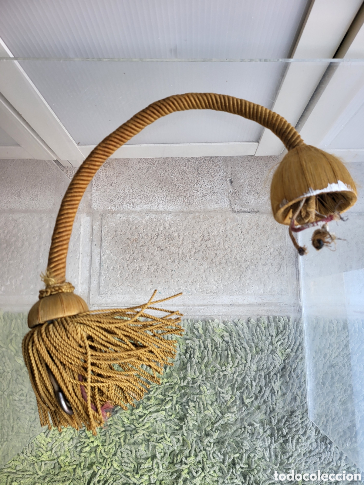Antig&uuml;edades: Colgador lampara antiguo, extensor con cable interior, cord&oacute;n 2 - Foto 1