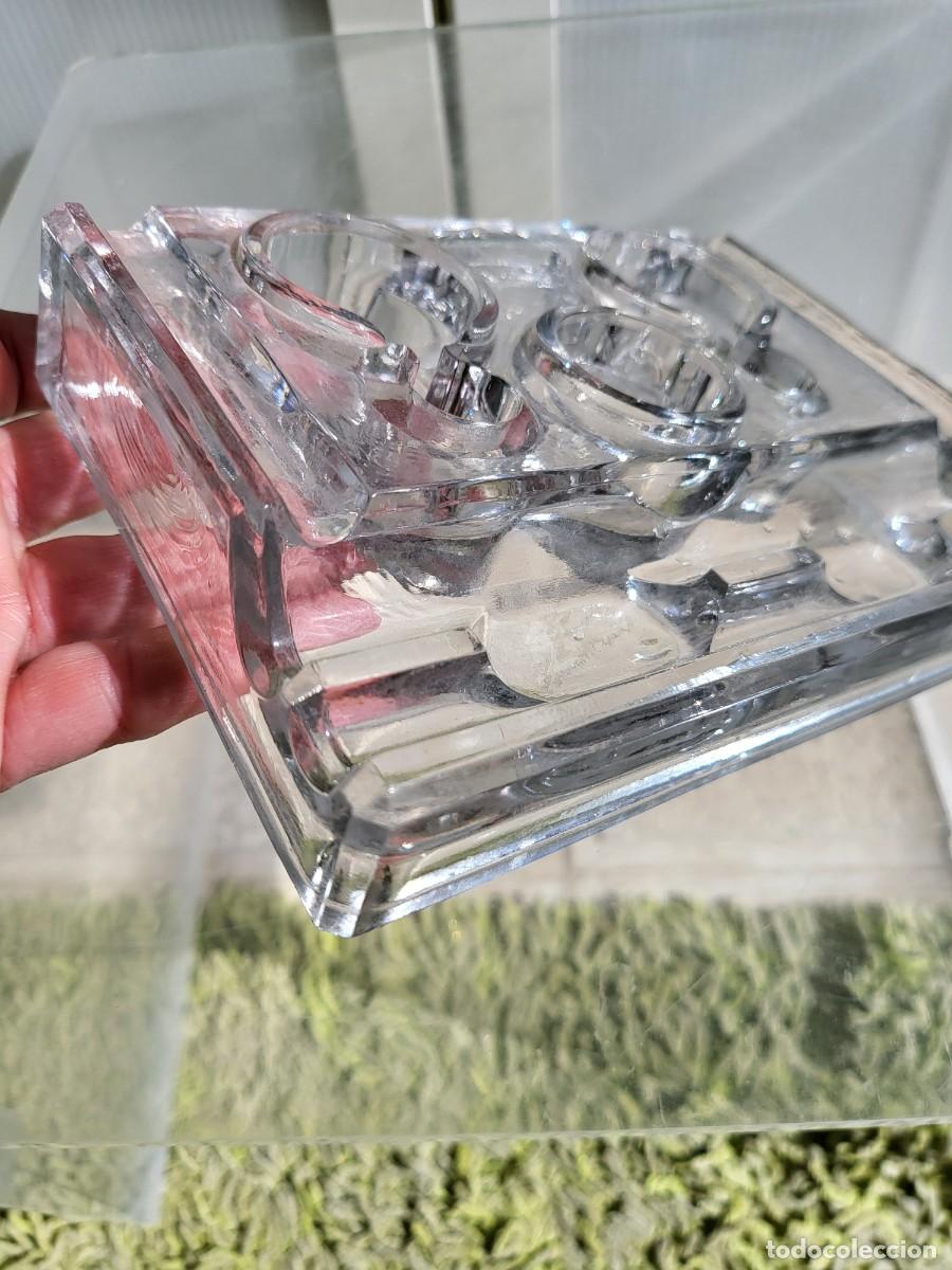 Antig&uuml;edades: tintero antiguo de cristal pensado - Foto 5