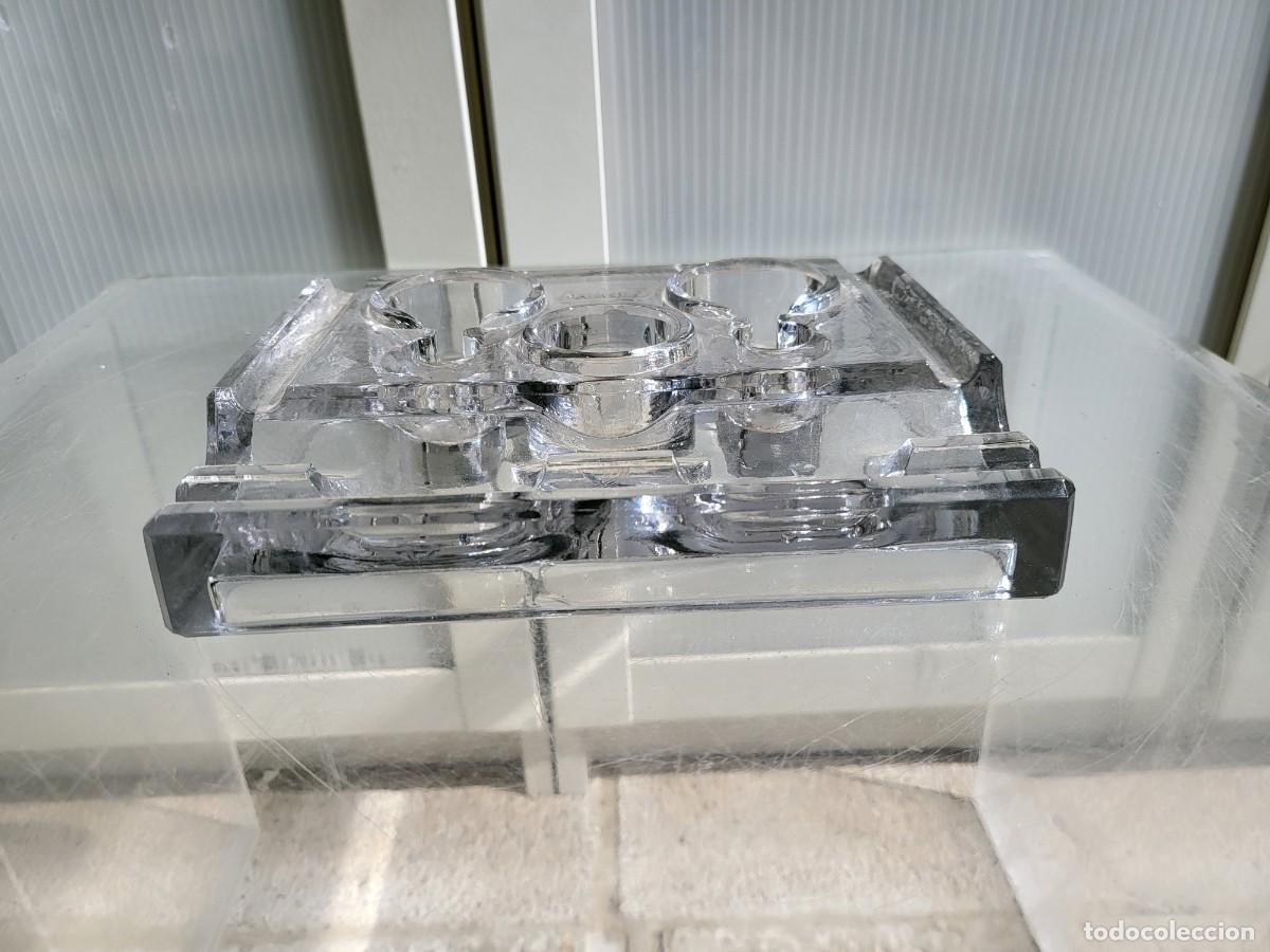 Antig&uuml;edades: tintero antiguo de cristal pensado - Foto 2