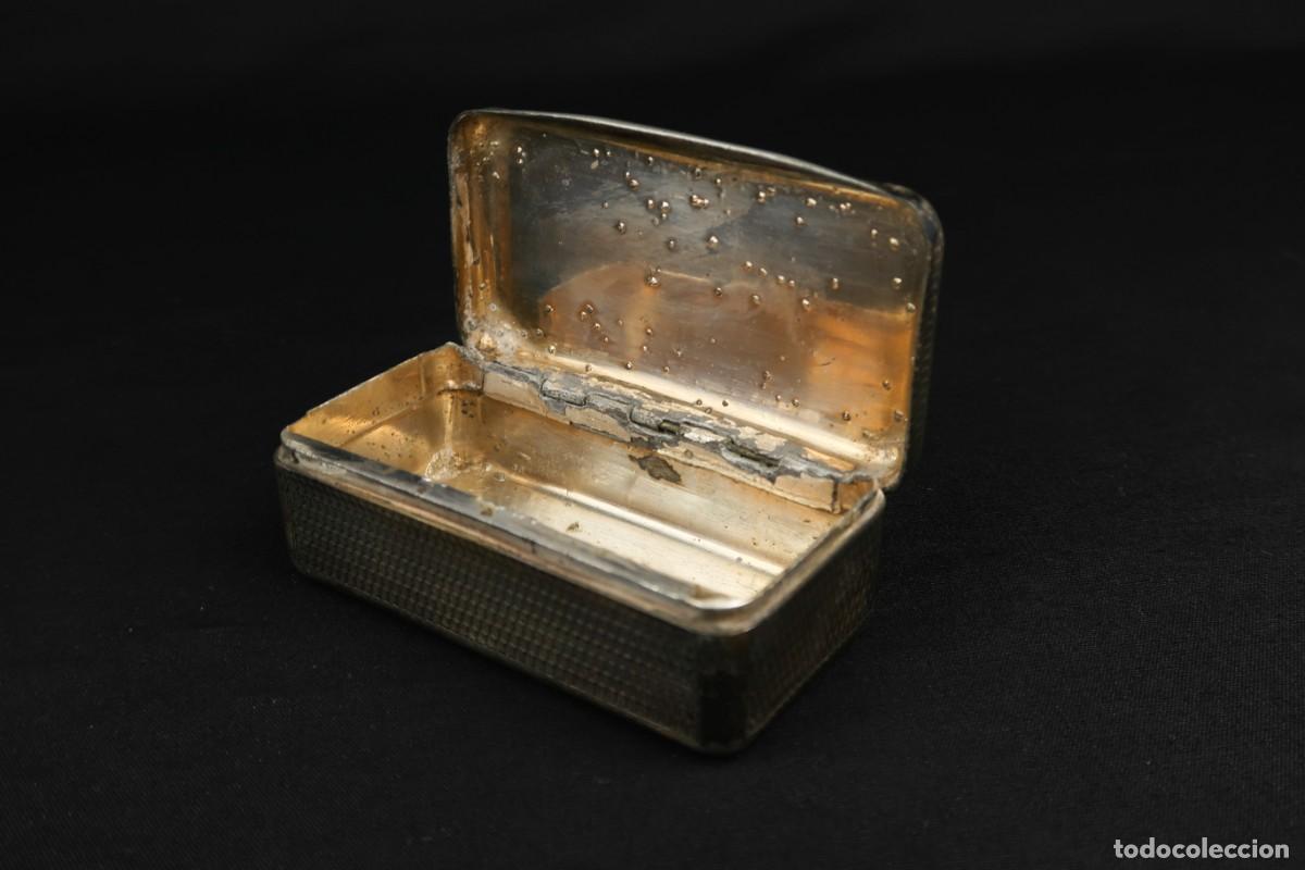 Antig&uuml;edades: Antigua Caja de Rape de Metal Plateado - Foto 11