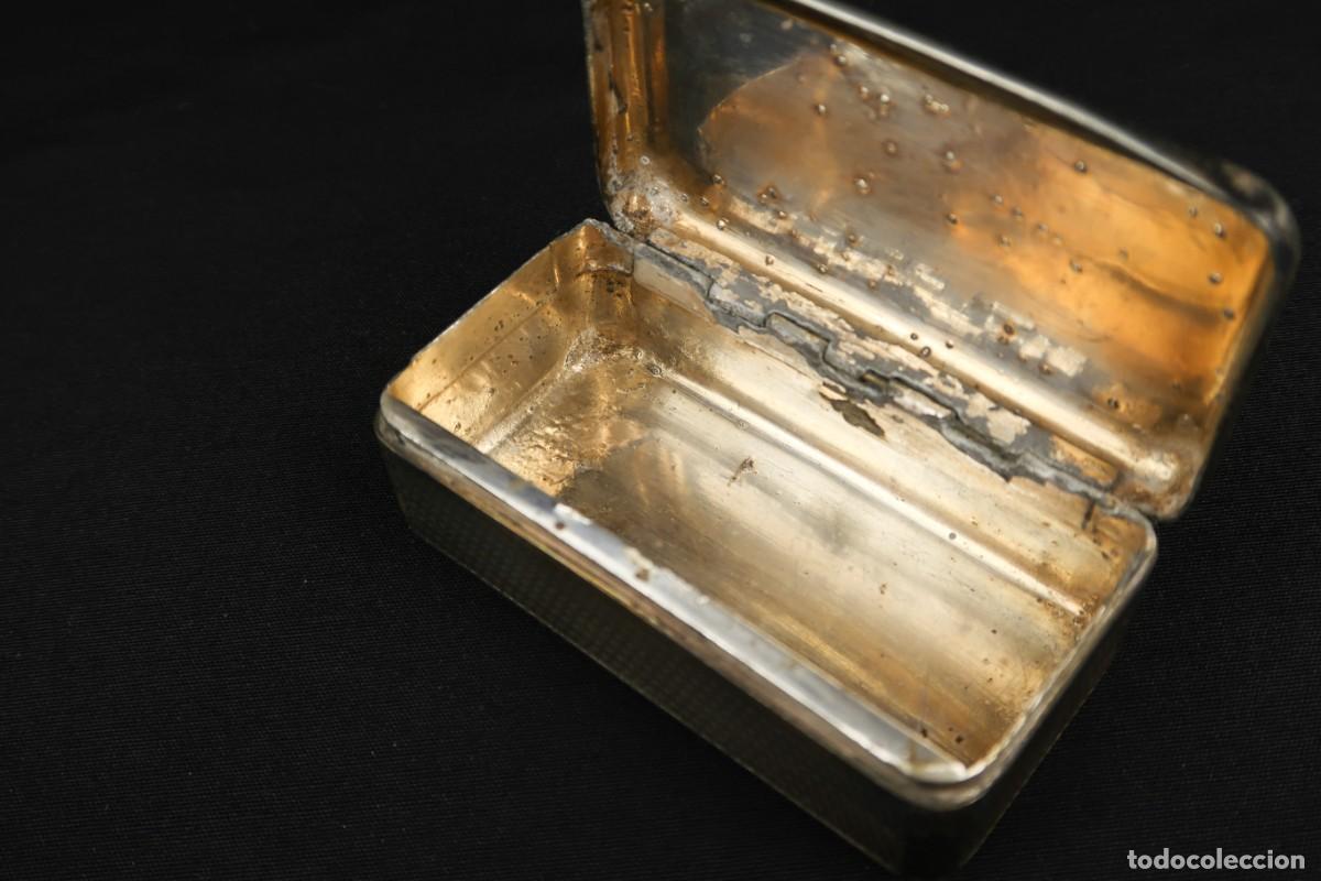 Antig&uuml;edades: Antigua Caja de Rape de Metal Plateado - Foto 14