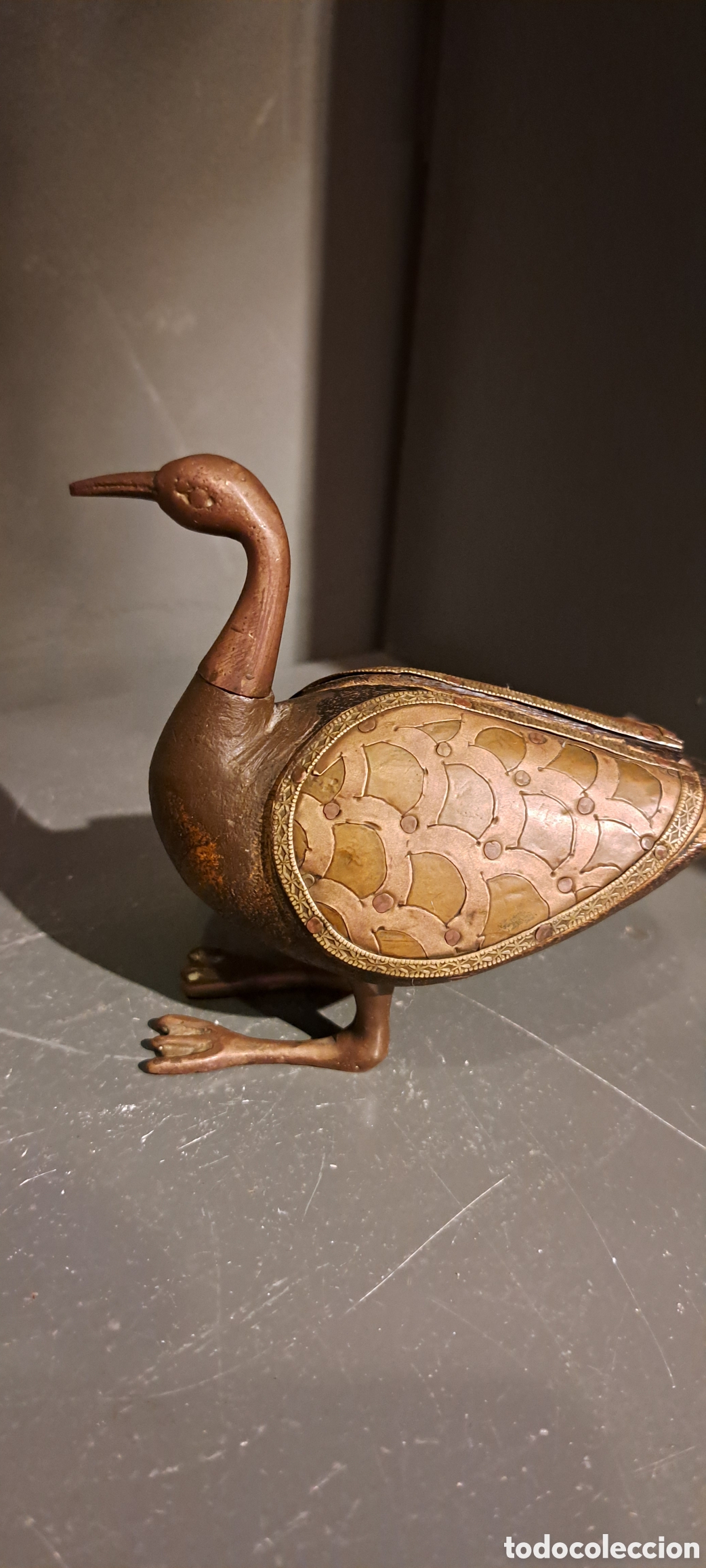 Antig&uuml;edades: Pato madera/bronce antiguo - Foto 2
