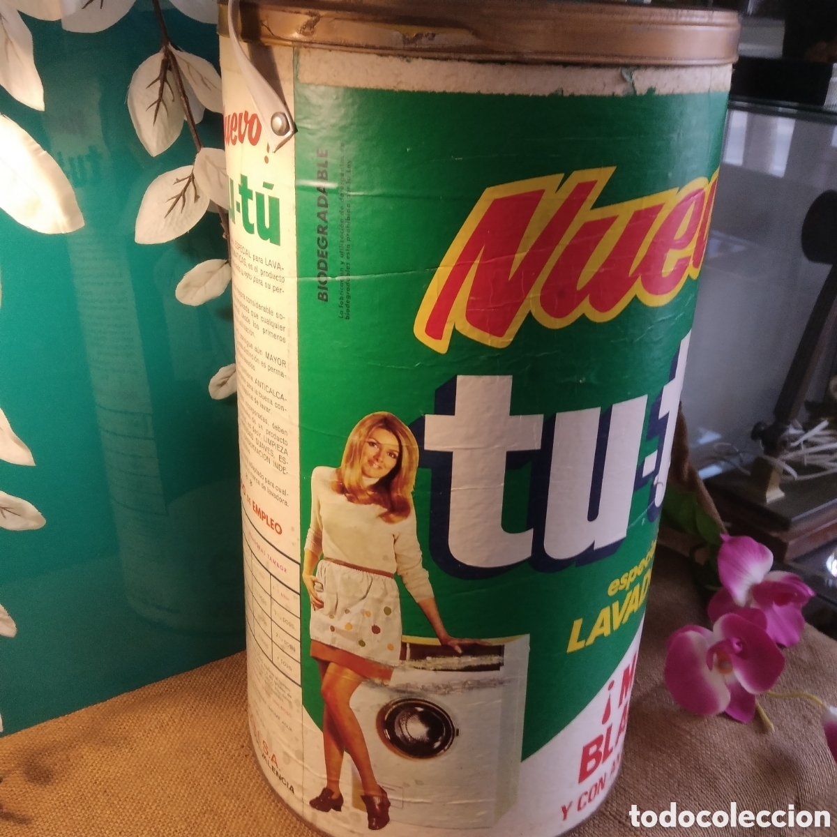 Antig&uuml;edades: Tambor / caja de detergente tu t&uacute; - Foto 4