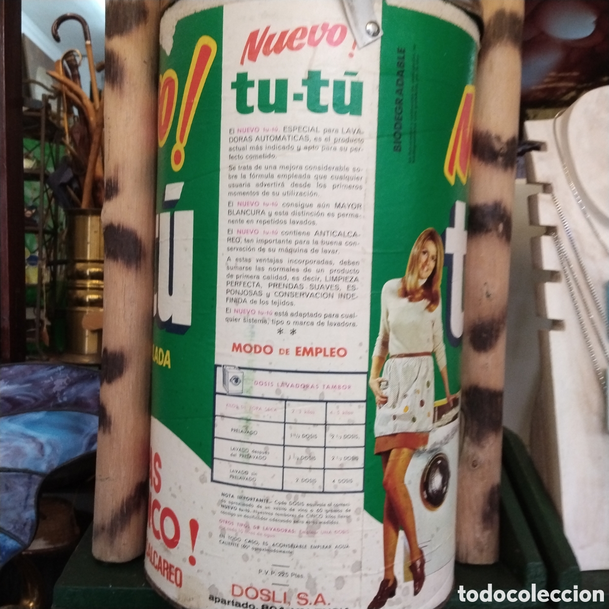 Antig&uuml;edades: Tambor / caja de detergente tu t&uacute; - Foto 10