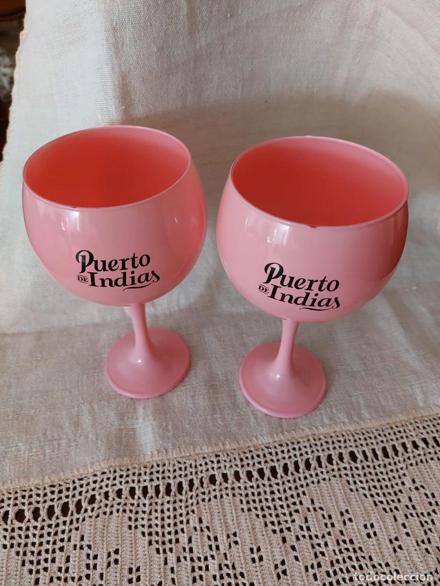 Antig&uuml;edades: Dos copas cristal rosa - Foto 1