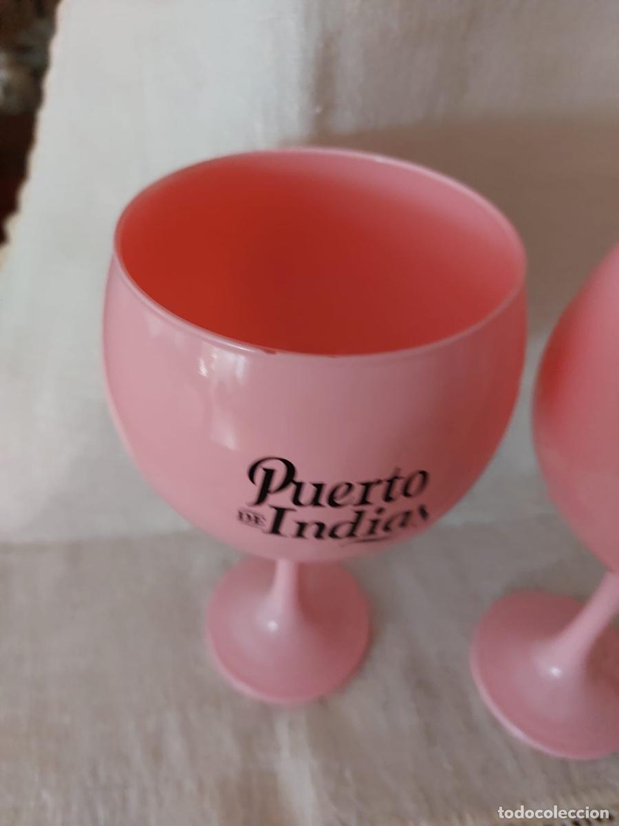 Antig&uuml;edades: Dos copas cristal rosa - Foto 3