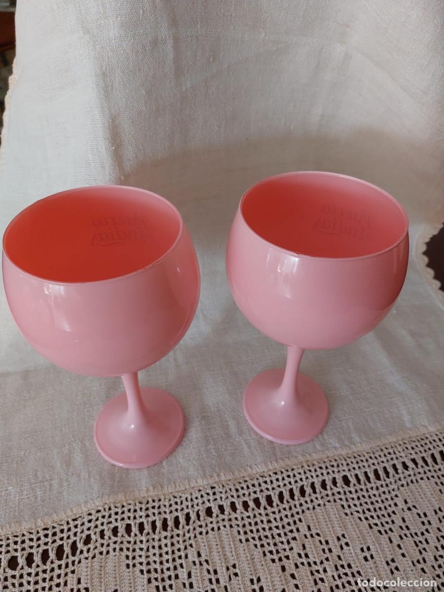 Antig&uuml;edades: Dos copas cristal rosa - Foto 5