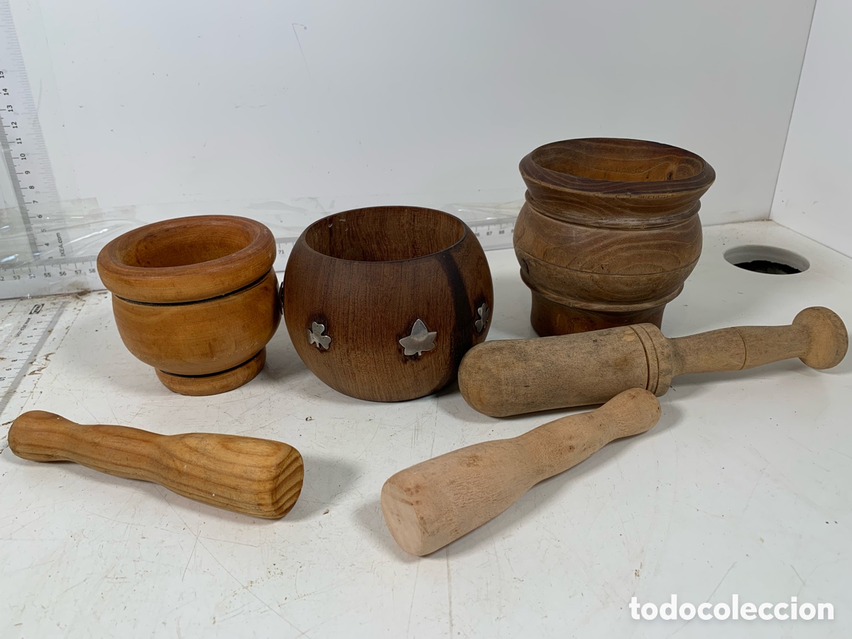 Antig&uuml;edades: 01_ Lote morteros madera - Foto 5
