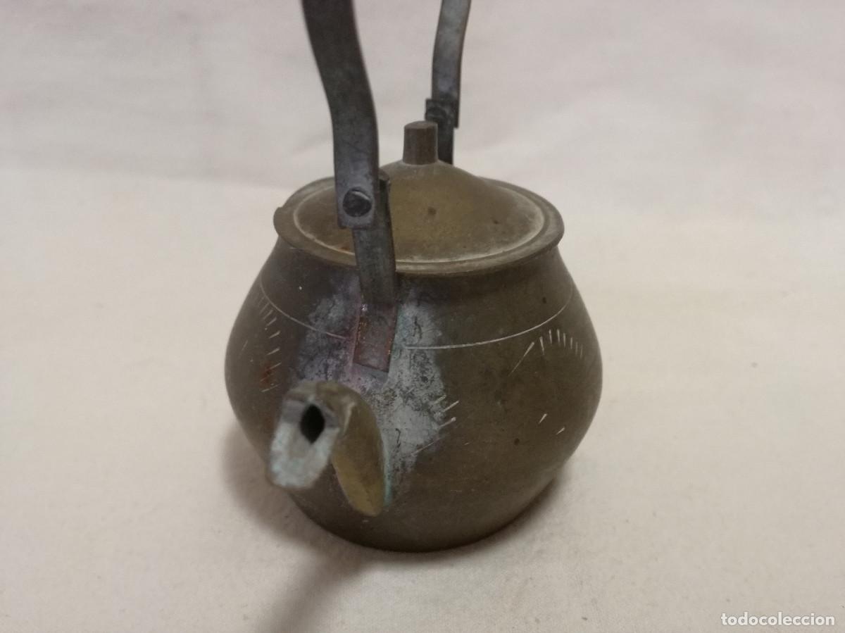 Antig&uuml;edades: PEQUE&Ntilde;A TETERA / CAFETERA DE BRONCE / LATON - Foto 3