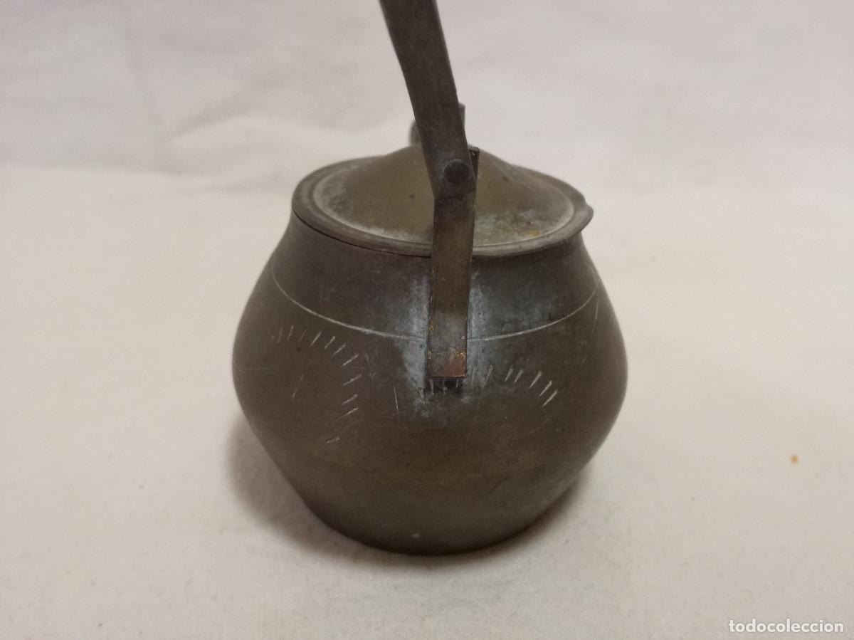 Antig&uuml;edades: PEQUE&Ntilde;A TETERA / CAFETERA DE BRONCE / LATON - Foto 6