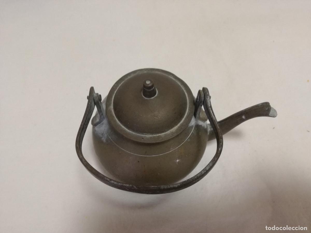 Antig&uuml;edades: PEQUE&Ntilde;A TETERA / CAFETERA DE BRONCE / LATON - Foto 6