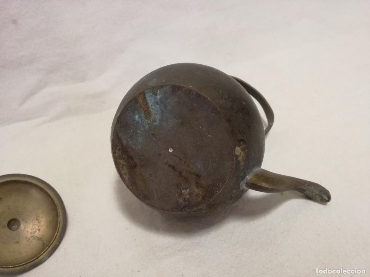 Antig&uuml;edades: PEQUE&Ntilde;A TETERA / CAFETERA DE BRONCE / LATON - Foto 9