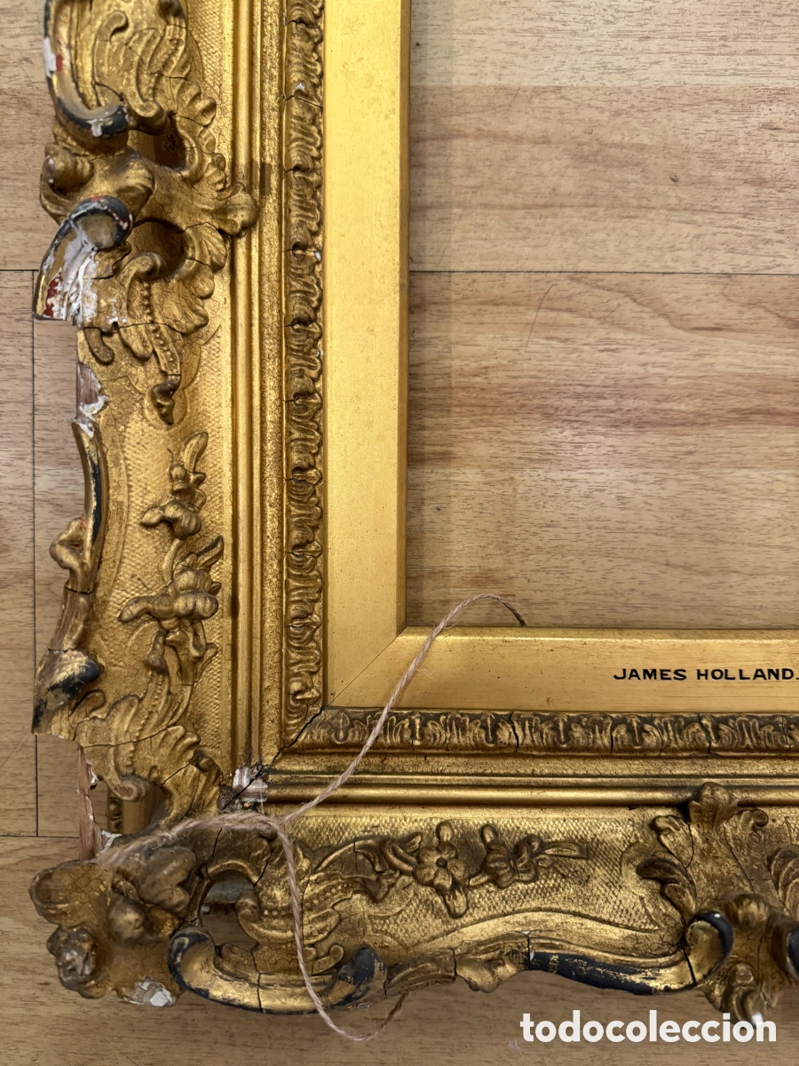 Antig&uuml;edades: Marco dorado del siglo XIX - Foto 4