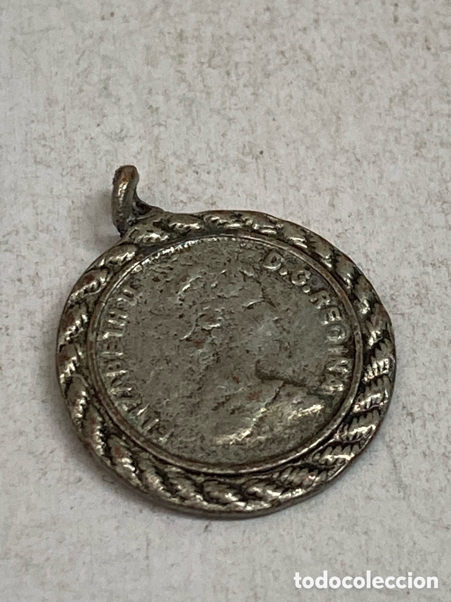 Antig&uuml;edades: Medalla de metal religiosa C208 - Foto 2