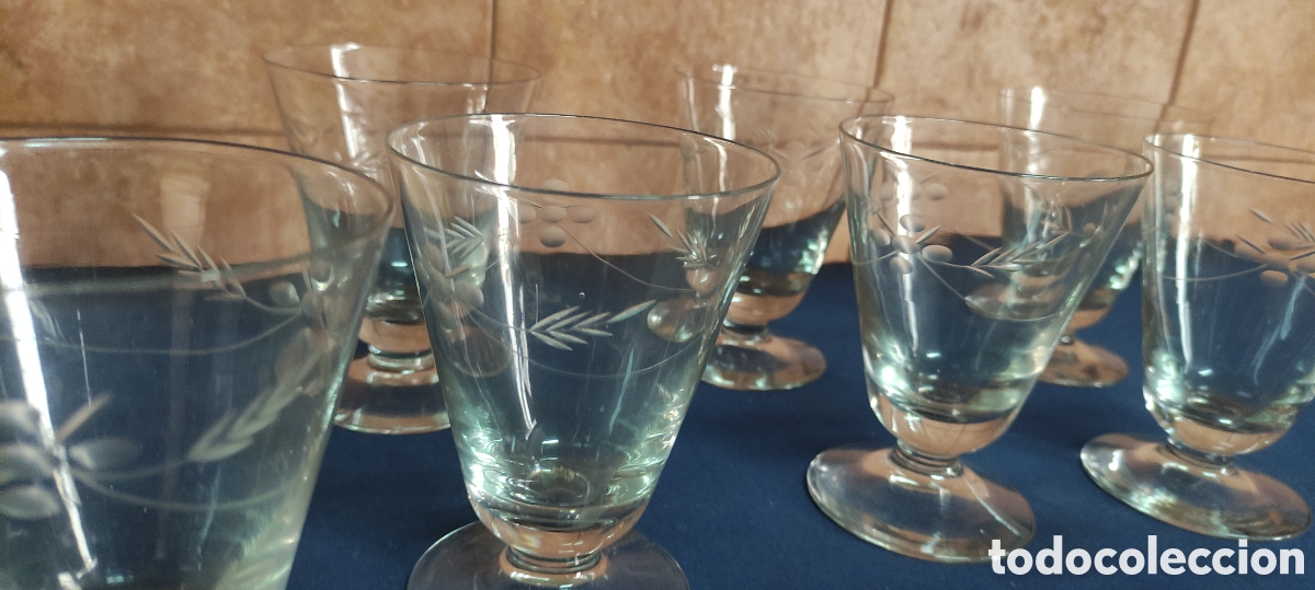 Antig&uuml;edades: Juego 8 copas cristal tallado - Foto 4