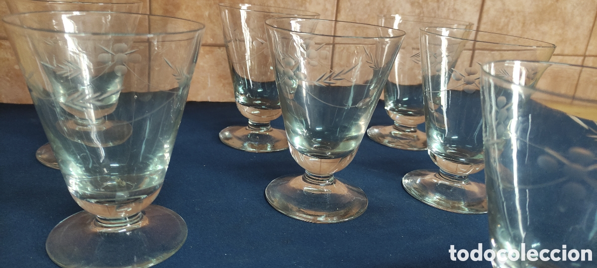 Antig&uuml;edades: Juego 8 copas cristal tallado - Foto 5