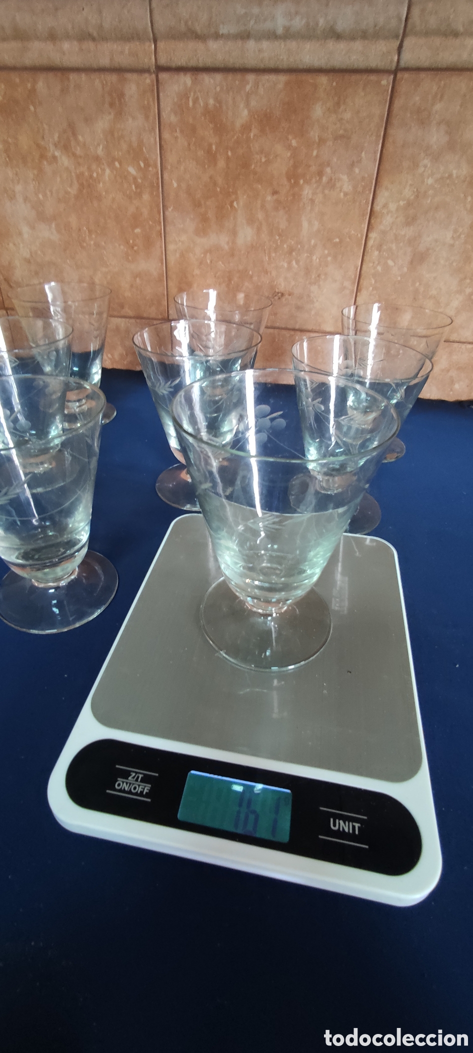 Antig&uuml;edades: Juego 8 copas cristal tallado - Foto 8