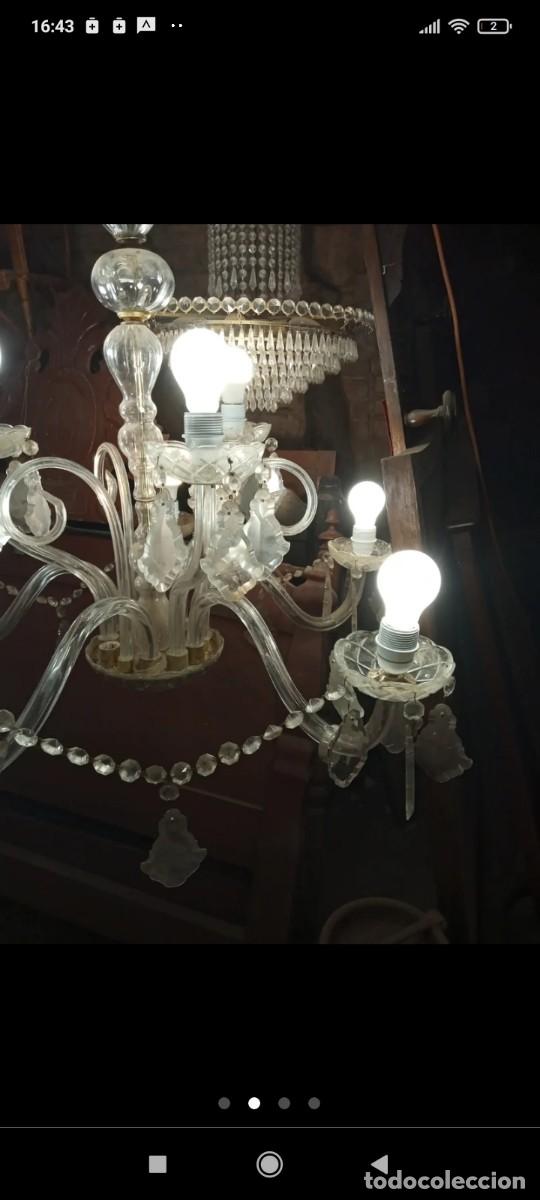 Antig&uuml;edades: Lampara cristal - Foto 2