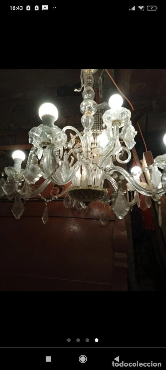 Antig&uuml;edades: Lampara cristal - Foto 3