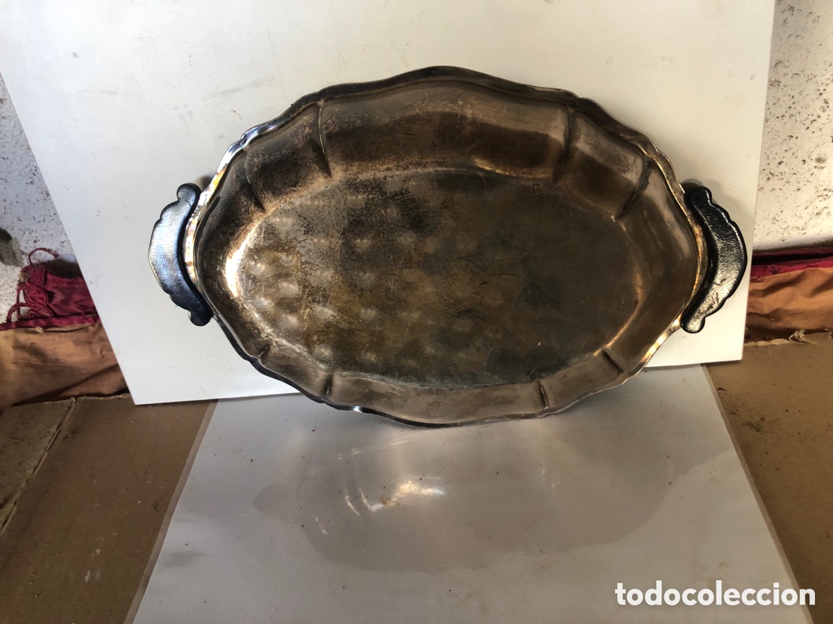 Antig&uuml;edades: BANDEJA DE SERVIR CON ASAS PLATEADA - Foto 2
