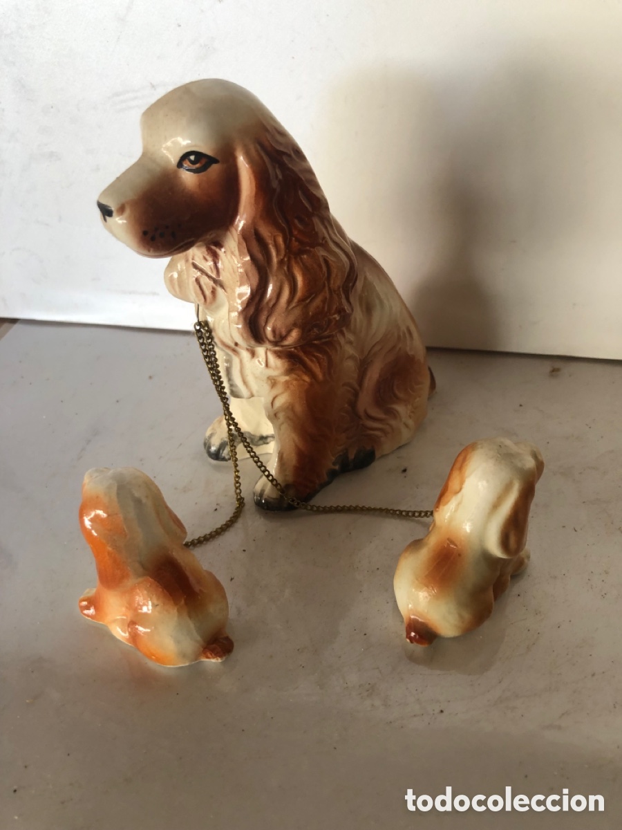 Antig&uuml;edades: 3 PERROS DE PORCELANA - Foto 2