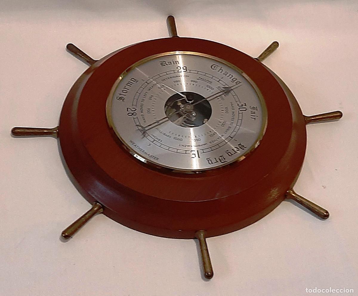 Antig&uuml;edades: Bar&oacute;metro n&aacute;utico de madera Weathermaster - Foto 1