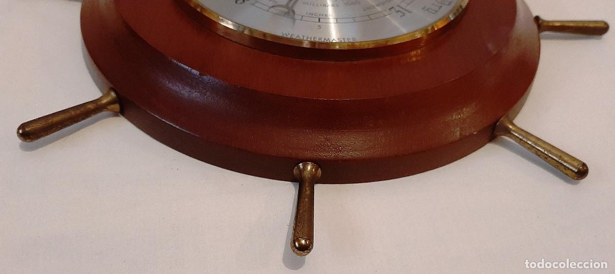 Antig&uuml;edades: Bar&oacute;metro n&aacute;utico de madera Weathermaster - Foto 7