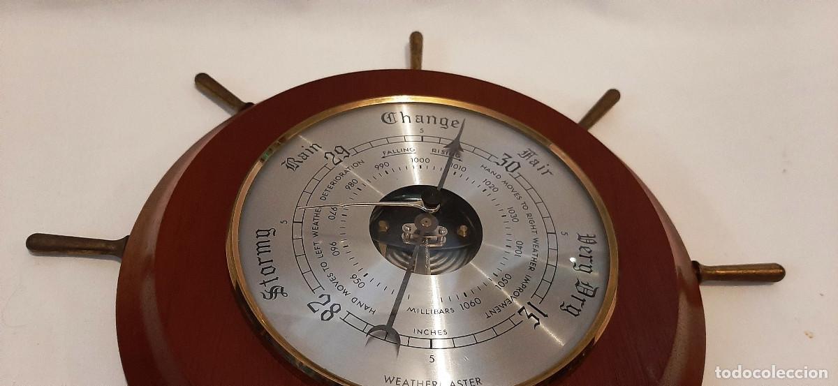 Antig&uuml;edades: Bar&oacute;metro n&aacute;utico de madera Weathermaster - Foto 8