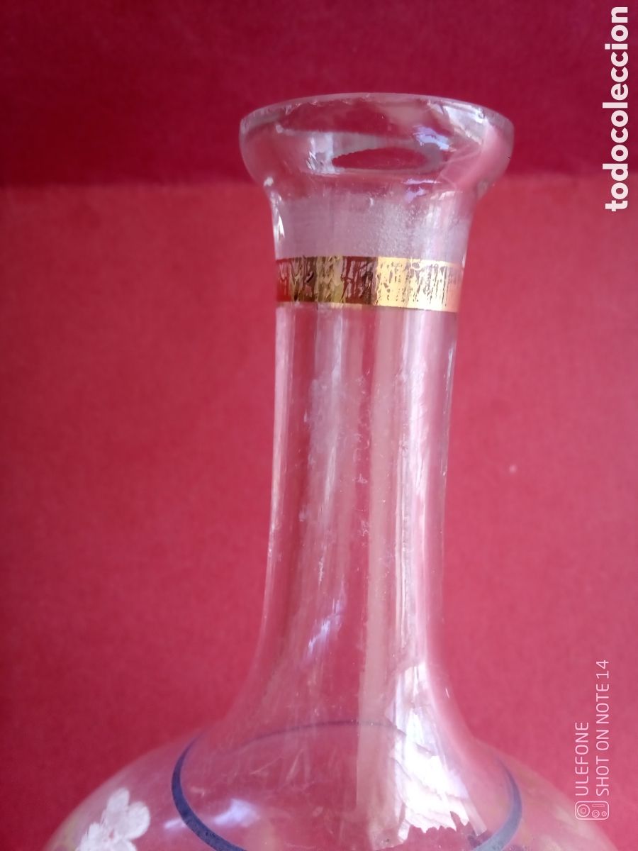 Antig&uuml;edades: BOTELLA CRISTAL PINTADA A MANO - LICORERA - Foto 5